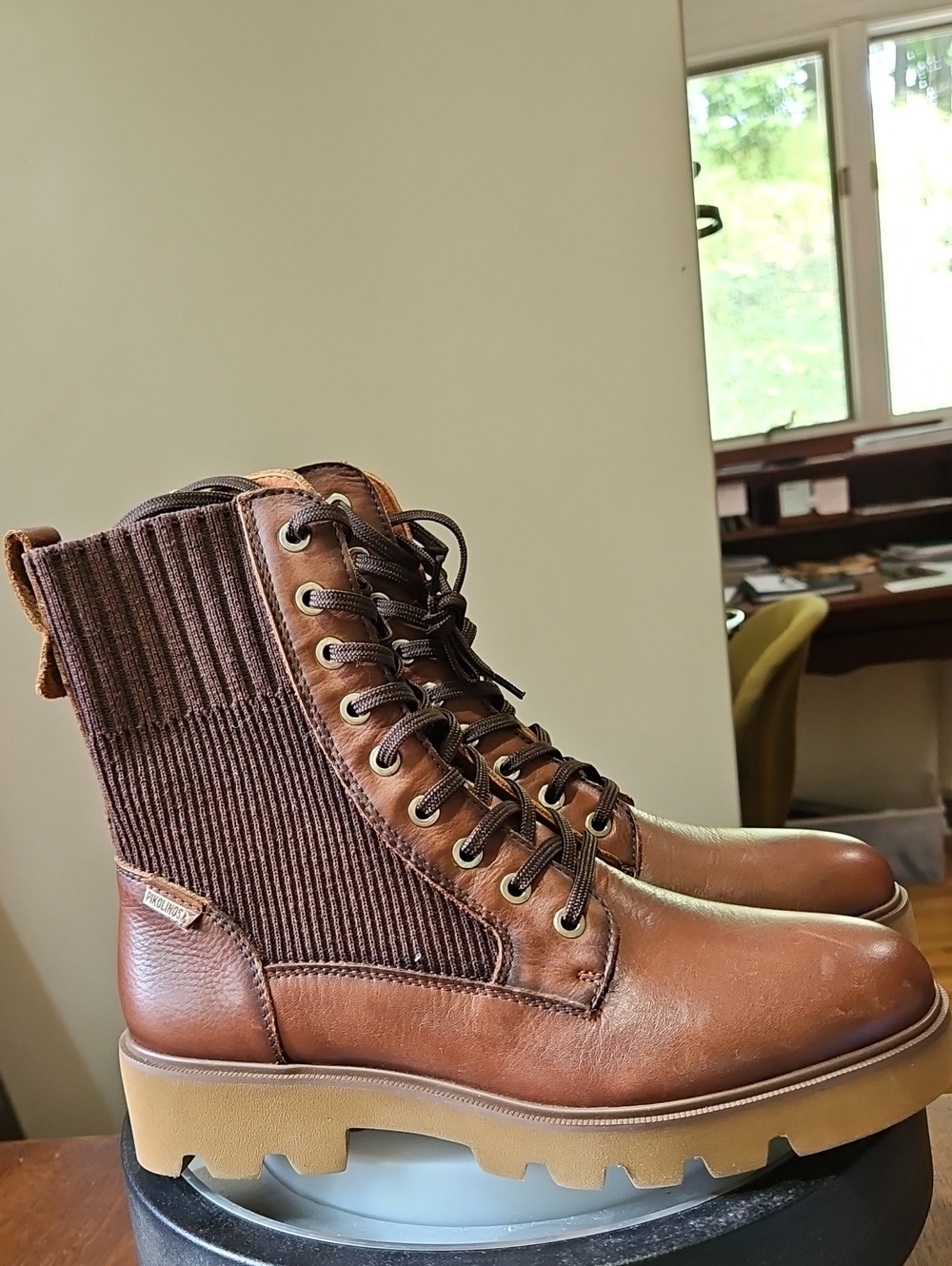Women's Pikolinos Salamanca Lace Up Ankle Leather Boots Cuero Brown 38 EU
